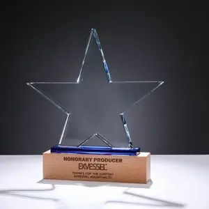 Custom Company Annual Meeting Creative Crystal Crafts Souvenir Blank Glass Awards Customized Glass Crystal Trophy