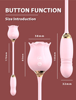 Vibrateur à succion rose à 12 modes, stimulateur clitoridien et point G, jouet double extrémité pour femmes