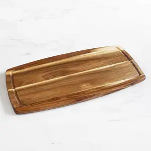 Uniquely Beautiful Naturally Acacia Wood Meat Butcher Block Bamboo Cutting Board For Kitchen