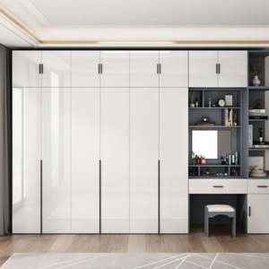 Armario negro de madera para almacenamiento personalizado, armario de diseño personalizado con puerta de vidrio para dormitorio - Product Image 3