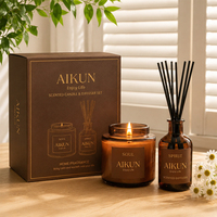 AIKUN Maßgefertigtes Luxus-Aromatherapie-Set: Duftdiffusor und Sojawachskerze in Geschenkverpackung für Festliche Raumduftgestaltung