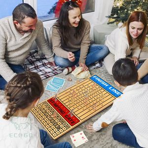 Grand jeu de société de course de chevaux pliable avec 11 chevaux <span class=keywords><strong>en</strong></span> bambou, design moderne pour le salon - Product Image 6