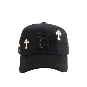หมวกแก๊ป Barbas Hats Gorras G5 รุ่นเบสบอล ชุบทอง 24k ประดับหัวกะโหลก ดาว และคริสตัล ปักลายสไตล์พังก์ ผ้าฝ้ายผสมหนังกลับ 5 ชิ้น - Product Image 2