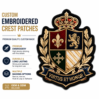 Écussons brodés personnalisés, badges brodés classiques pour uniformes et vêtements, fabrication OEM ODM, vente en gros