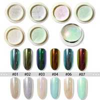 Poudre à ongles solide, paillettes aurore miroir irisé Chrome sirène Pigment holographique perle à ongles poudre