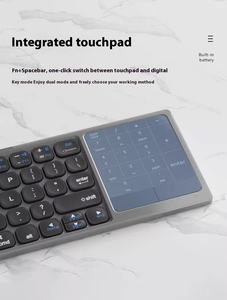 New Portable Full-key Folding Mechanical Plastic <strong>Keyboard</strong> Wireless Digital Touchpad iPad Phone Tablet Laptop <strong>Mouse</strong> Set - Product Image 5