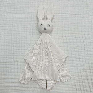 Couverture de sécurité en tricot en forme de tête de <span class=keywords><strong>lapin</strong></span> en gros, 100% coton, pour nouveau-né, <span class=keywords><strong>doudou</strong></span> <span class=keywords><strong>lapin</strong></span> - Product Image 2