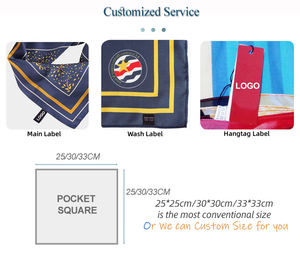 Venta directa de fábrica 100% Pañuelo de dibujos animados de poliéster Servicio OEM Patrones de animales Impreso Pañuelo de bolsillo para hombres de moda - Product Image 6