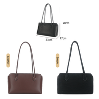 Tas Tote Kasual Kulit Asli Vintage Wanita Mewah Prancis dengan Penutup Ritsleting Tahan Lama Ringan Lembut