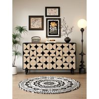 Armoire de rangement pour entrée rétro française, salon et chambre à coucher avec panneau, buffet peint à 4 compartiments pour hôtel chez l'habitant