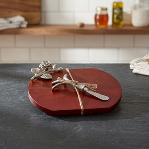 Tabla de Quesos Rectangular Portátil de Madera de Roble con Diseño de Flor de Rosa, Genuina y de Grado Superior, Duradera, Ecológica, Artesanía India para el Hogar - Product Image 3