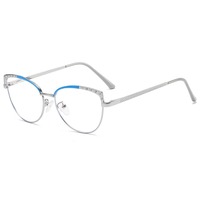 V-187 Nouveauté 2025 Lunettes de mode œil-de-chat métalliques plates pour hommes et femmes