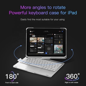 Ifacemall Touchpad Bàn phím trường hợp đối với iPad 10.2 <span class=keywords><strong>inch</strong></span> <span class=keywords><strong>7</strong></span>/8/9 360 xoay với chủ bút chì máy tính bảng Bàn phím trường hợp hỗ trợ tùy chỉnh - Product Image 2