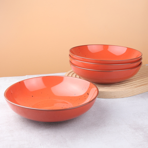 Bol à soupe, pâtes et céréales en céramique artisanale de 8 pouces, émaillé orange, écologique, personnalisé, compatible micro-ondes et lave-vaisselle - Product Image 3