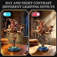 Lampe Chapeau de Sorcier Lumineux 688 Pièces Blocs de Construction Magiques Fantaisie Sci-Fi Ornement de Bureau en Plastique ABS pour Enfants