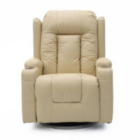 Fauteuil inclinable manuel en cuir moderne Geeksofa avec fonction massage, pivotant et inclinable, structure en bois extensible
