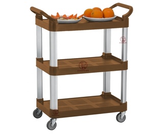 Chariot de service manuel en plastique pour équipement de cuisine d'hôtel, certifié PP LFGB, capacité 30-50 kg, épaisseur 5 mm, OEM - Product Image 1