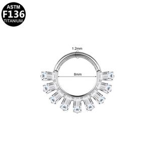 Gaby G23 Titanium Nose Ring Piercing Snake Septum <b>Helix</b> Piercing Cartilage ASTM F136 Hinge Section Clicker Daith Body Jewely - Product Image 6