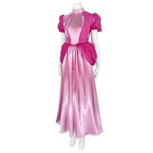 Costume de princesse Peach de dessin animé, robe rose à bulles, fête d'Halloween, carnaval pour fille, <span class=keywords><strong>Mario</strong></span> - Product Image 3