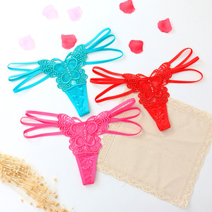 String Papillon Taille Basse Sexy Lingerie Féminine en Dentelle Tricotée <span class=keywords><strong>Tanga</strong></span> Respirant Culotte Femme T-back - Product Image 2