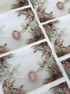 Tulum Style Rose Or Miroir Acrylique <span class=keywords><strong>Vert</strong></span> Emeraude Invitations De Mariage Carte Imprimé Enveloppe Vélin avec Lettre Étiquette Initiale - Product Image 4