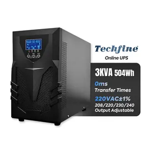 Techfine ups power supply 3kva 3000va online high frequency 72vdc 96vdc ups 3kva 2400w ups