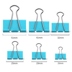 Clips bouledogue en métal pour papier à usage de bureau 24PCS Pack Small Medium Large Black Colored Binder Clips - Product Image 6