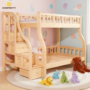 Letto a Castello Moderno ed Ecologico in Legno per Bambini con Armadio, Scala e Libreria, Design Salvaspazio per Hotel e Casa, per Ragazzi e Ragazze - Product Image 2