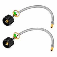 Adaptateur de propane flexible personnalisé, tuyau d'extension de gaz, alimentation en eau haute pression, tuyau tressé en acier inoxydable 304 316