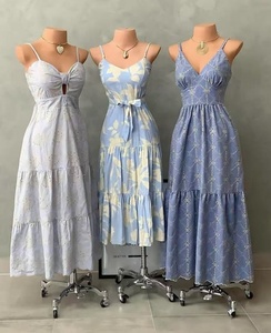 Vestido largo floral colorido con cuello cuadrado Estilo sin esfuerzo y comodidad para tallas casuales de verano y primavera - Product Image 2