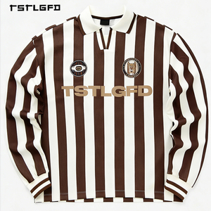 Fabricante de Ropa Urbana Premium, Camisetas Polo de Manga Larga para Hombre, Estilo Deportivo Informal, con Estampado de Letras y Bloques de Color - Product Image 2