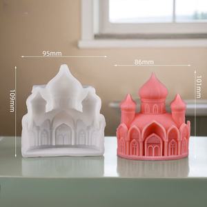 KY 3D <span class=keywords><strong>Castillo</strong></span> edificio silicona vela molde yeso decoraciones fundición molde DIY aromaterapia vela fabricación suministros - Product Image 6