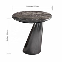 Table d'appoint moderne en pierre naturelle de luxe léger, table d'appoint ronde créative haut de gamme en marbre pour salon