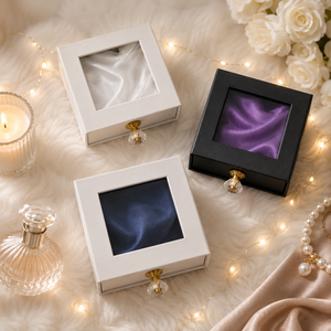 Hotsale Premium Window Drawer Cardboard Jewelry <b>Box</b> Decorative Crystal Handle Custom Logo Luxury Bijoux Storage <b>Box</b> - Product Image 2