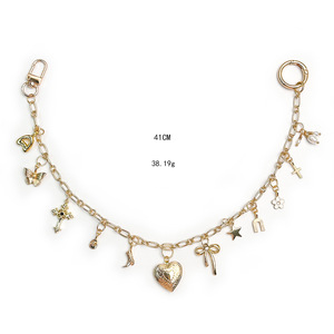 Vintage Gold Bag Chain Charm Multi Charms Heart Star <b>Bow</b> Cross Butterfly Pendant Decorative Handbag Strap Chain Accessories - Product Image 2