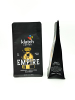 Sac d'emballage pour grains de café en aluminium laminé, à fond plat, résistant à l'humidité, avec valve d'air, impression personnalisée, 11 oz (310 g)