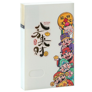 Transparent Plastic Deposit Slip Organizer Cartoon God Of Wealth Design Office Note Holder Desktop Mount PP Material - Product Image 1
