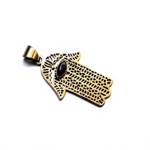 จี้หินทองเหลืองสไตล์โบฮีเมียนจี้โอนิกซ์สีดำพร้อมชุดเครื่องประดับ - Product Image 5
