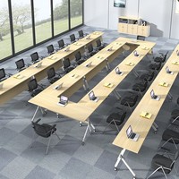Table de réunion modulaire pliable en MDF en forme de U, amovible, bureau de formation portable pour institutions, écoles, centres d'apprentissage, moderne