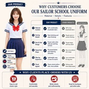 Uniforme scolaire féminin 2026, costume de cosplay sexy pour étudiante, tenue de marin, costume japonais à manches courtes JK, jupes plissées pour filles - Product Image 3