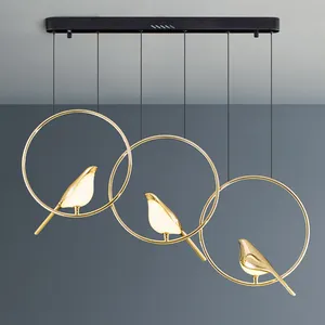 Kasanto anello di illuminazione a forma di uccello lampada a sospensione a led in metallo dorato rosa decorazione lampada a sospensione antica per uccelli origami fortunati