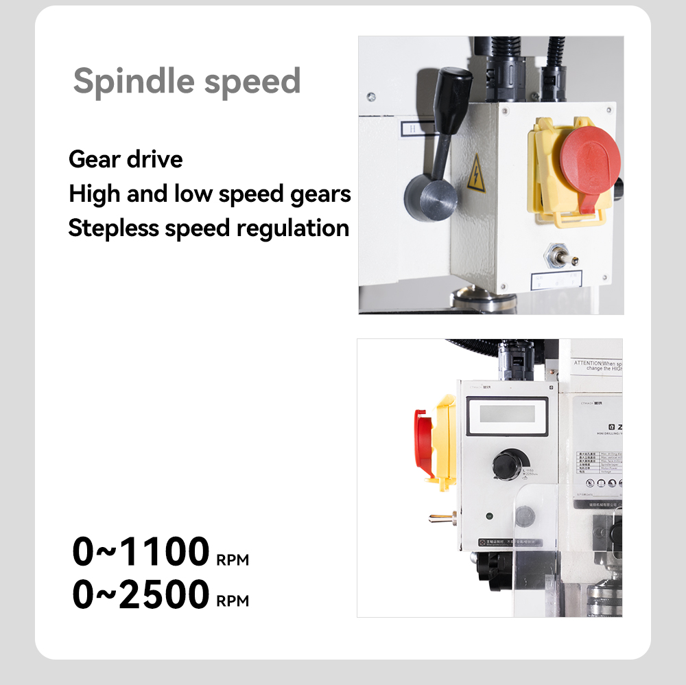 ZX13 Mini Lathe Drill Milling Machine Horizontal 220mm X Travel