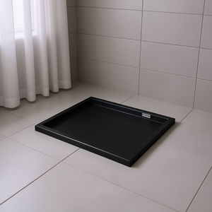 Base de ducha rectangular negra de ABS de 31.5 x 39.4 pulgadas, diseño minimalista para baño - Product Image 2