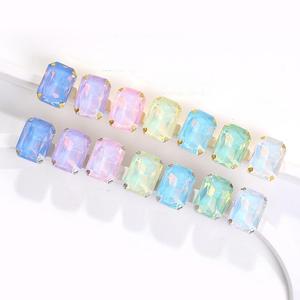Rectangular octagonal and quadrangular hand-sewn claw diamond <b>wedding</b> and shoe <b>accessories</b>, protein Mocha crystal claw diamond - Product Image 2