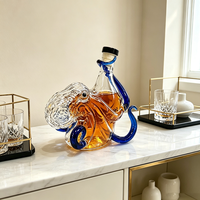 Carafe à vin créative en verre en forme de pieuvre, bouteille vide en verre borosilicate pour spiritueux, décoration artistique pour bar à domicile et bureau