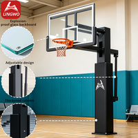 Équipement de fitness extérieur encastré : Panier de basketball avec système de support à 3 ressorts et coussinets de protection en mousse pour l'entraînement