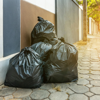 Sacs poubelle épais en HDPE noir personnalisés, très résistants, 60L, pour cuisine, usage industriel et extérieur, avec emballage