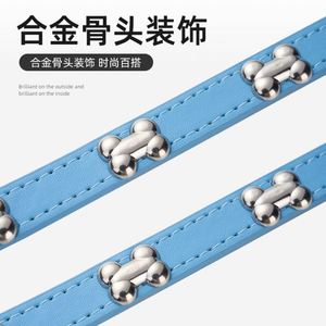 Collier pour animaux de compagnie en cuir PU, motif os, réglable, pour chiens et chats, vente en gros transfrontalière - Product Image 3