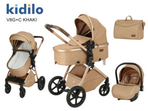 Produits pour bébés Kidilo Premium, poussette Kidilo avec <span class=keywords><strong>nacelle</strong></span> intégrée, comprend un siège auto - Product Image 2