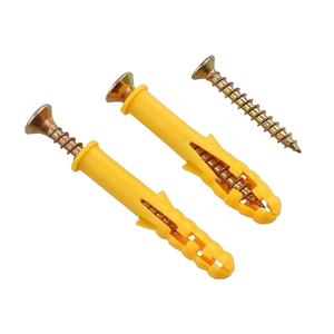 Fixation du cadre de la prise murale <span class=keywords><strong>Ancre</strong></span> jaune avec vis à ailettes simple Nylon Ancrage plastique expansible Tornillo - Product Image 5